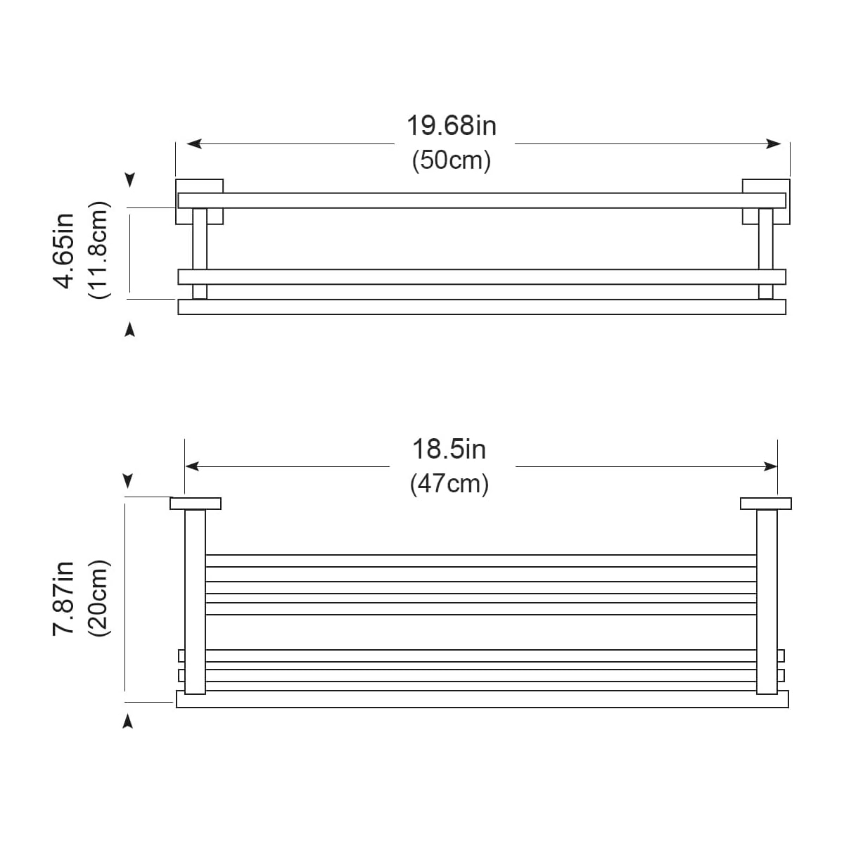 TOALLERO DOBLE BARRAL PARA BAÑO ACERO INOXIDABLE - Imagen 5