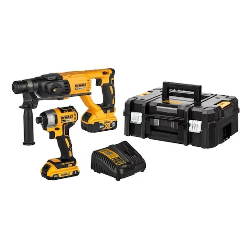 COMBO 20V Rotomartillo + Atornillador de Impacto + 1 Batería 2AH + 1 Batería 5 AH + Cargador TSTAK